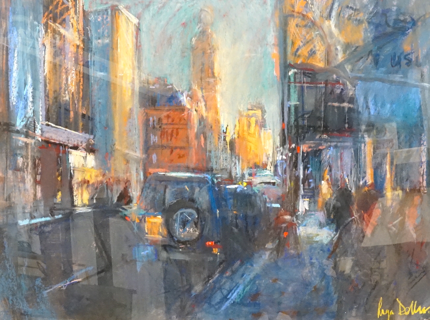 Roger Dellar, ROI RI (b.1949), pastel, Street scene, signed, 58 x 77cm